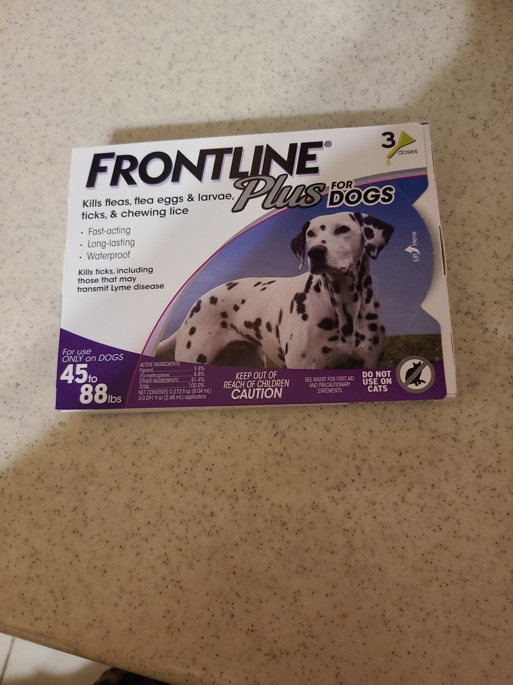 Frontline Plus for Dogs 3-Dose Flea & Tick Treatment NWT